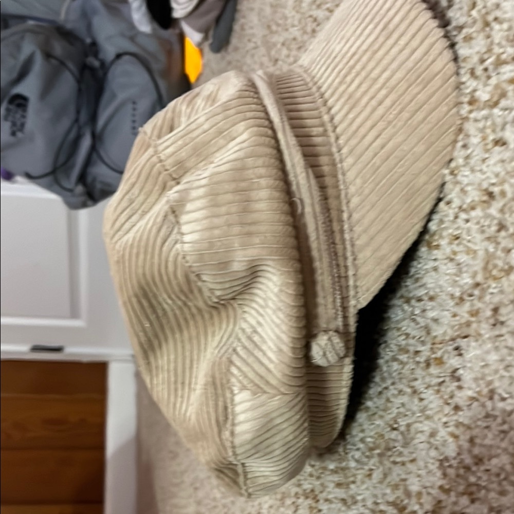 Corduroy Beige Newsboy Cap